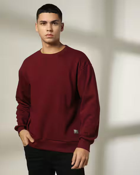 Men Regular Fit Crew-Neck Sweatshirt