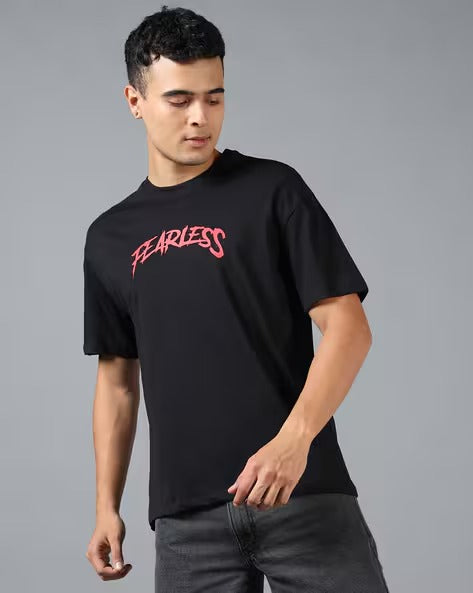 Shein Drop Shoulder Typographic Back Print Crew Tshirt