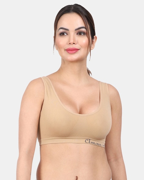 Women Beige Sports Bras