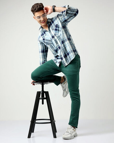 Men Green Jeans