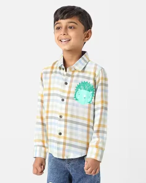 Boys Checked Shirt with Full Sleeves