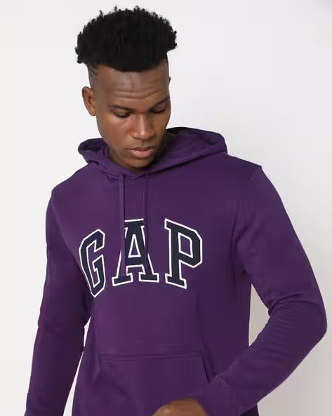 Arch Logo Applique Hoodie with Kangaroo Pocket