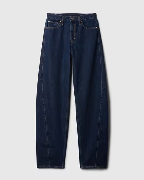 Women Lightly Washed High-Rise Barrel Fit Jeans