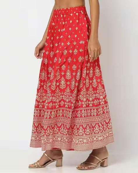 Printed Flared Skirt