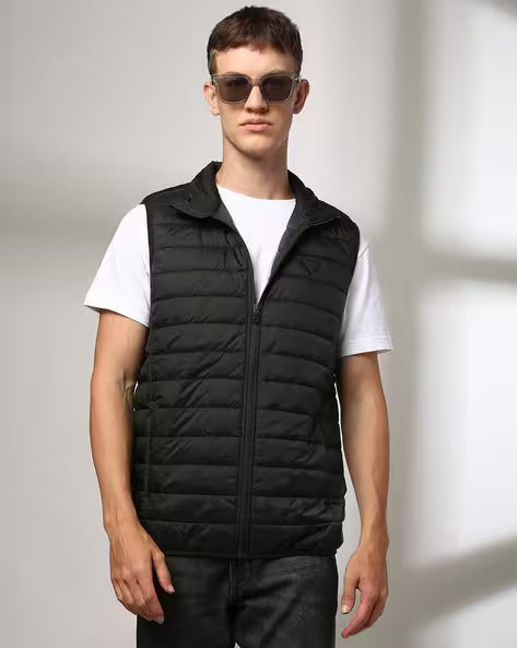 Men Quilted Slim Fit Gilet