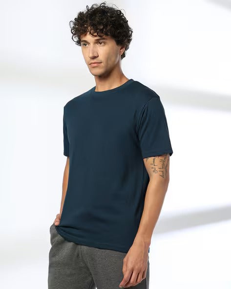 Men Regular Fit Crew-Neck T-Shirt
