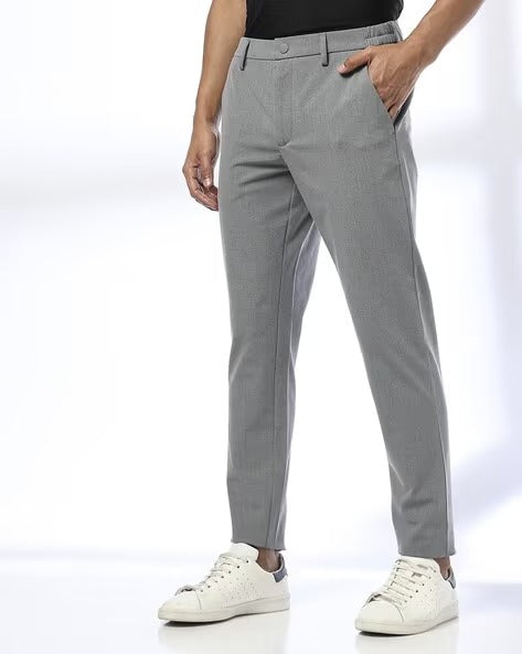Men Slim Fit Flat-Front Chinos