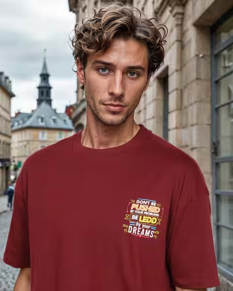 Typographic Back Print Short Sleeve Oversized Fit Tshirt