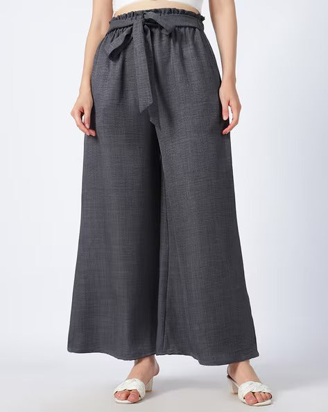 High Rise Elasticated Waist Flared Fit Palazzo
