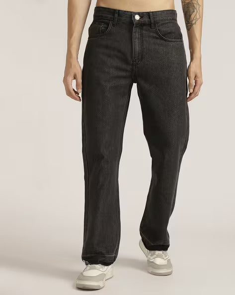 Shein Full Length Contrast Back Patch Pocket Jeans