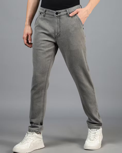 Slim Fit Full Length Fixed Waist Clean Wash Jeans