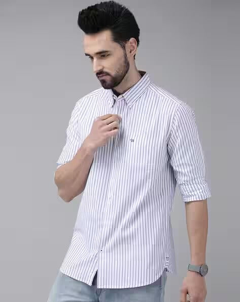 Men Striped Slim Fit Shirt