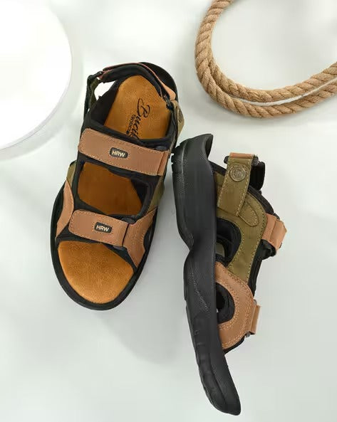 Cutout Slip-On Sandals with Velcro Closure