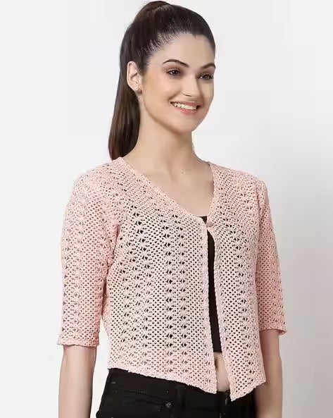 Woven Button-Front Shrug