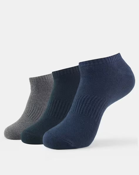 Men Pack of 3 7097 Compact Cotton Stretchable Low Show Socks with StayFresh Treatment
