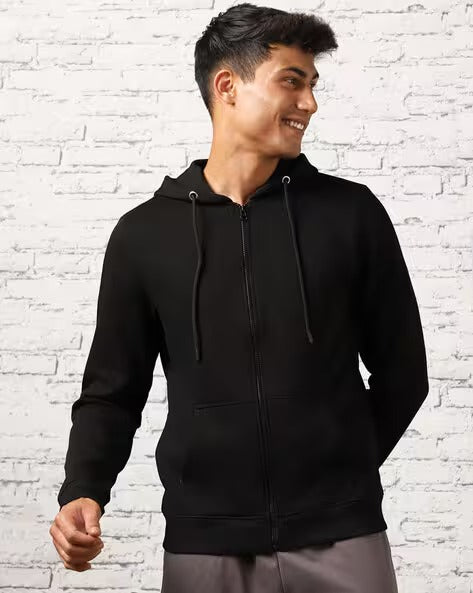 Full-Length Sleeves Hoodie with Zip Closure
