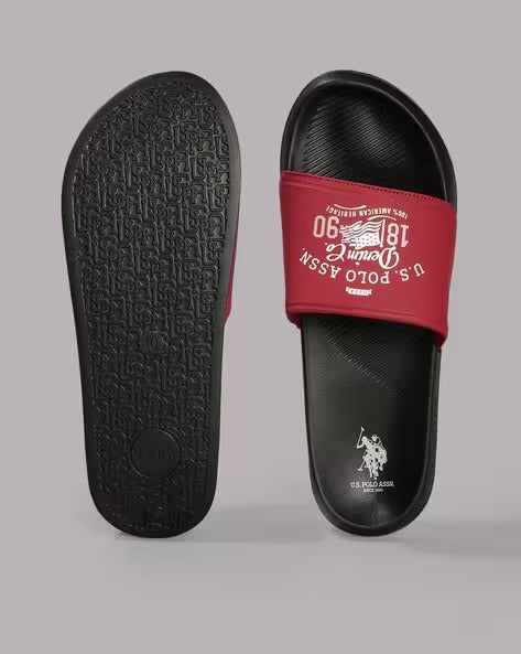 Men Logo Print Slides