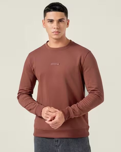 Men Regular Fit Crew-Neck Sweatshirt