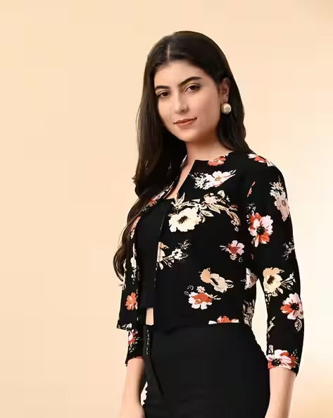 Women Regular Fit Floral Shrug