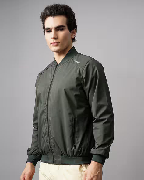 Men Regular Fit Bomber Jacket