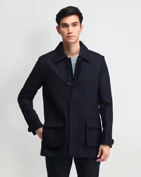 Men Regular Fit Shacket with Flap Pockets