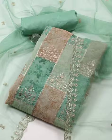 Women Embellished Unstitched Dress Material