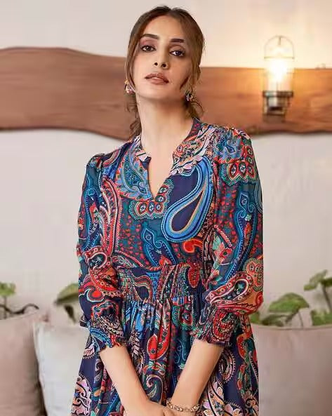 Women Paisley Print Fit & Flare Dress