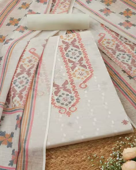 Women Embroidered 3-Piece Unstitched Dress Material