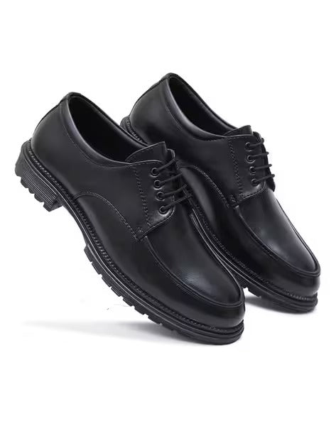 Men Round-Toe Derbys with Lace-Fastening