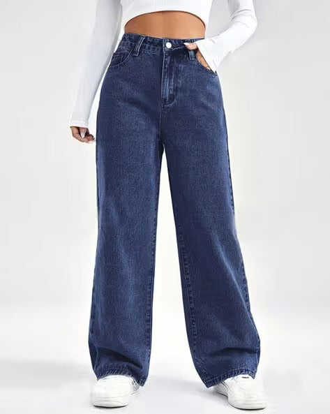 Women Mid-Wash Flared Jeans