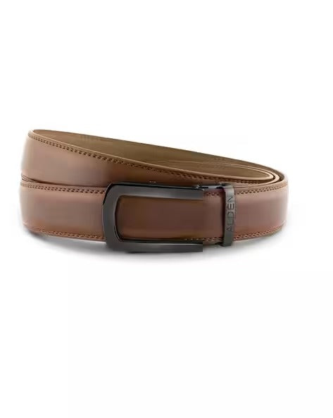Men Slim Belt with Tang-Buckle Closure