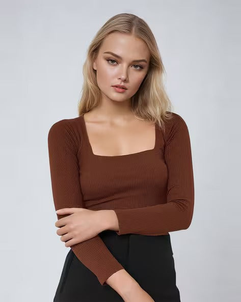 Women Regular Fit Square-Neck Top