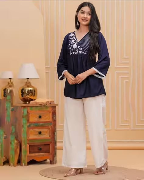 Women Embroidered Flared Tunic