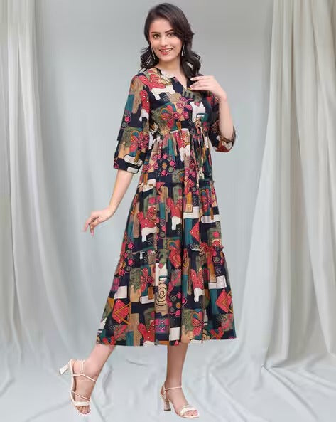 Women Printed Fit & Flare Dress