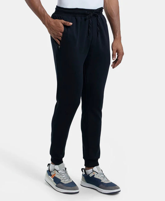 Rich Slim Fit Jogger with Zipper Pockets - Black